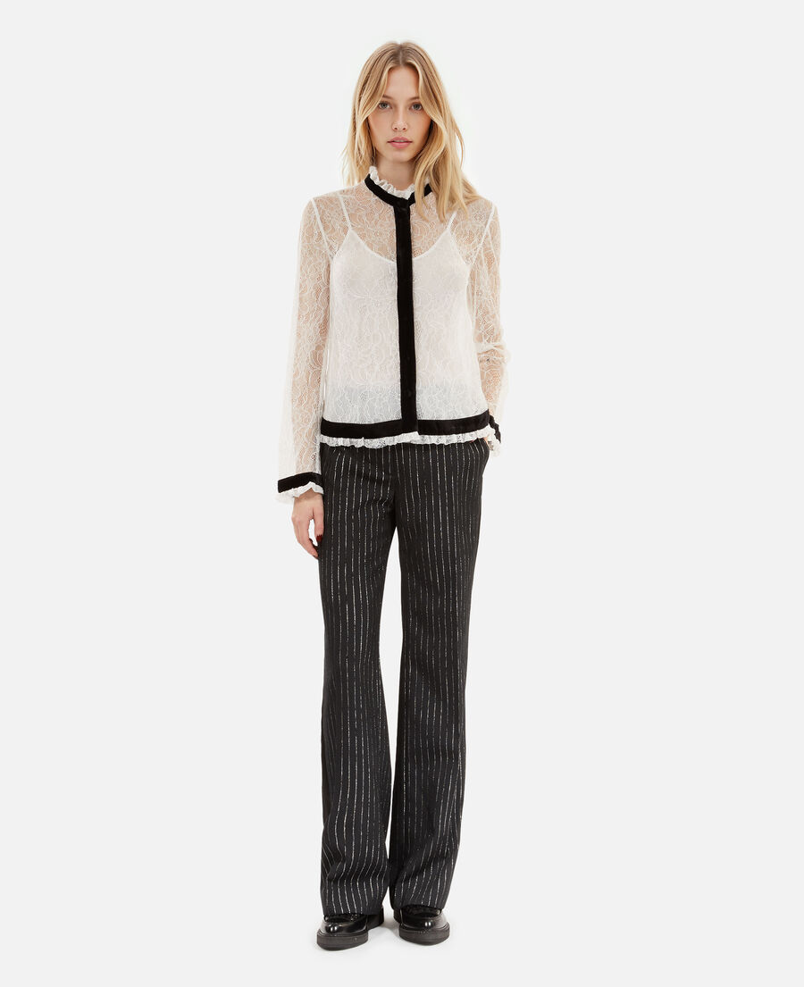 The Kooples WOMEN ECRU ecru lace shirt
