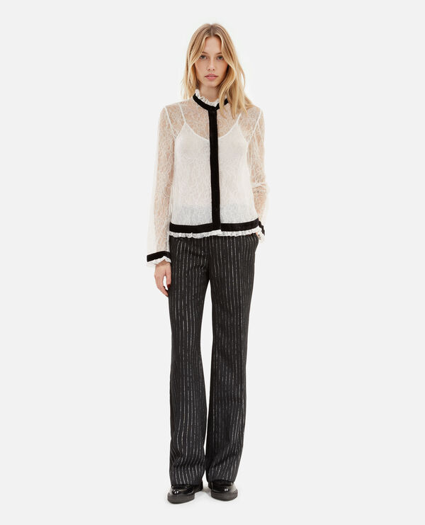 The Kooples DAMEN ECRU hemd aus ecrufarbener spitze