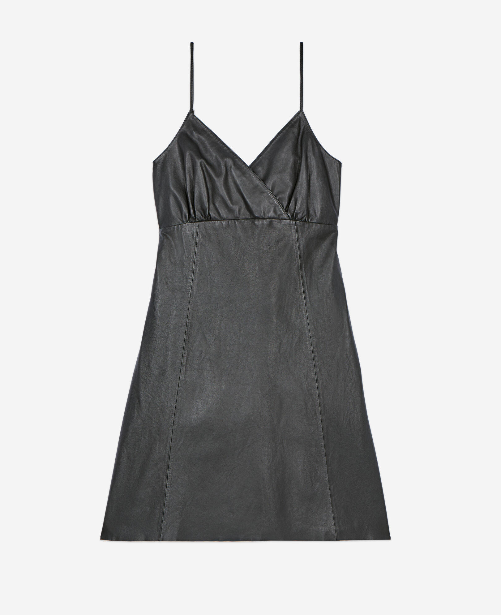 The Kooples WOMEN BLACK short black leather dress