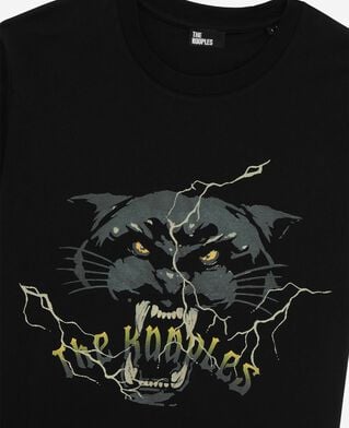 The Kooples DAMEN BLACK WASHED t-shirt mit strass-siebdruck schwarz