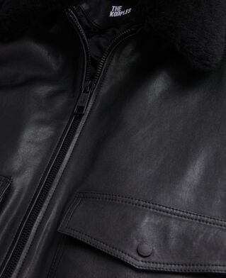 The Kooples HERREN BLACK schwarze bomberjacke aus leder