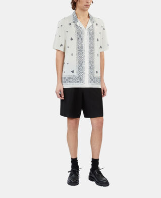 The Kooples H ECRU NAVY printed short-sleeved shirt