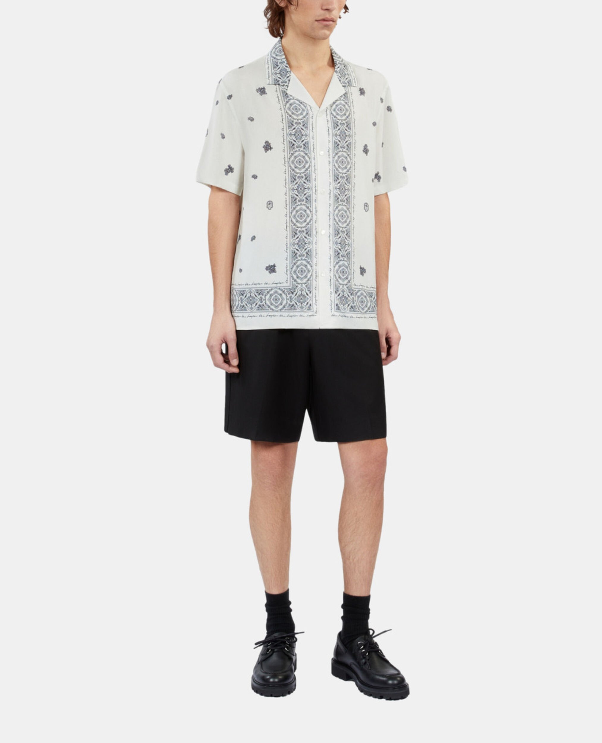 Printed short-sleeved shirt, ECRU NAVY, hi-res image number null