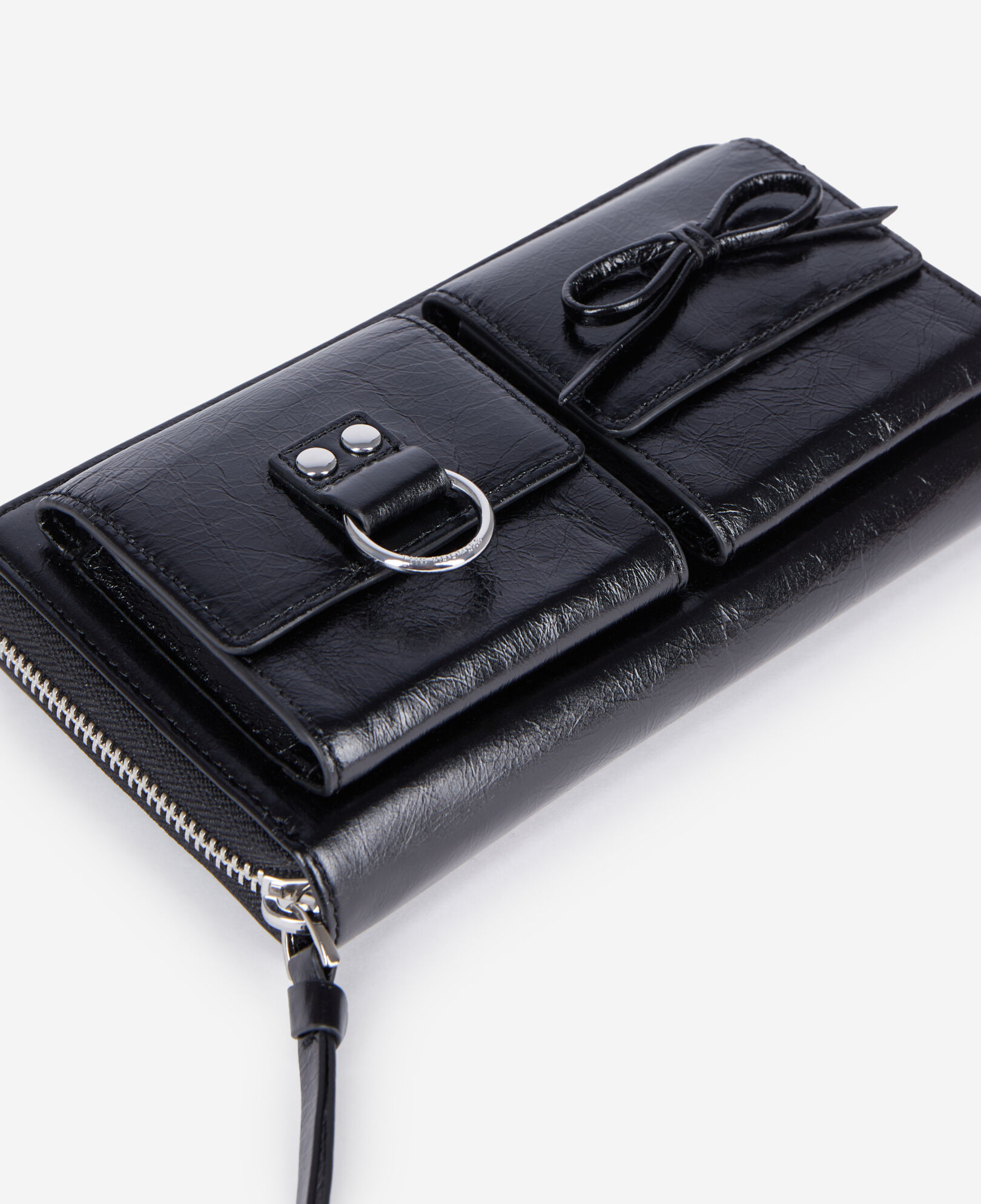 The Kooples FEMME BLACK portefeuille amelia en cuir noir