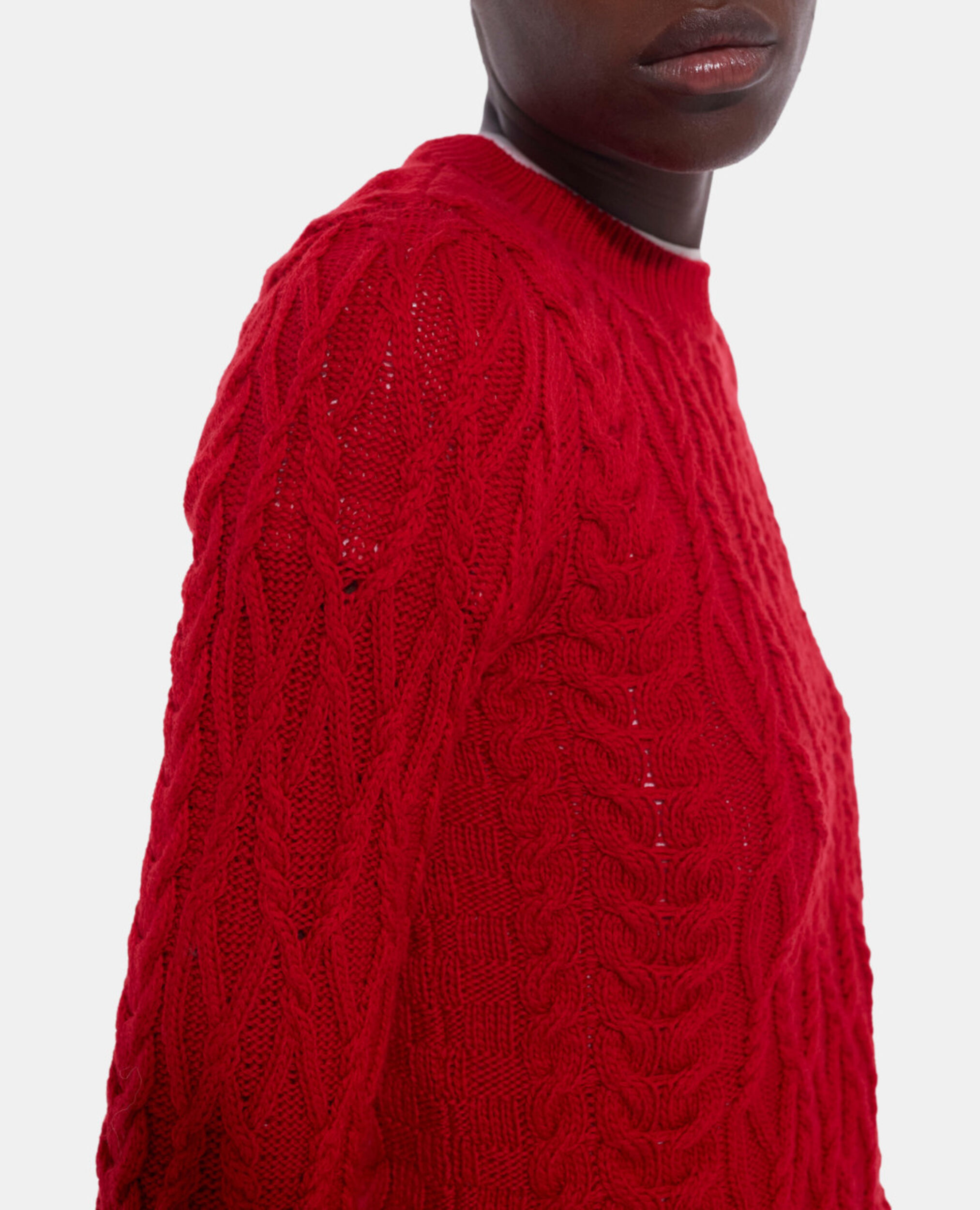 Pull en laine rouge, TANGO RED, hi-res image number null