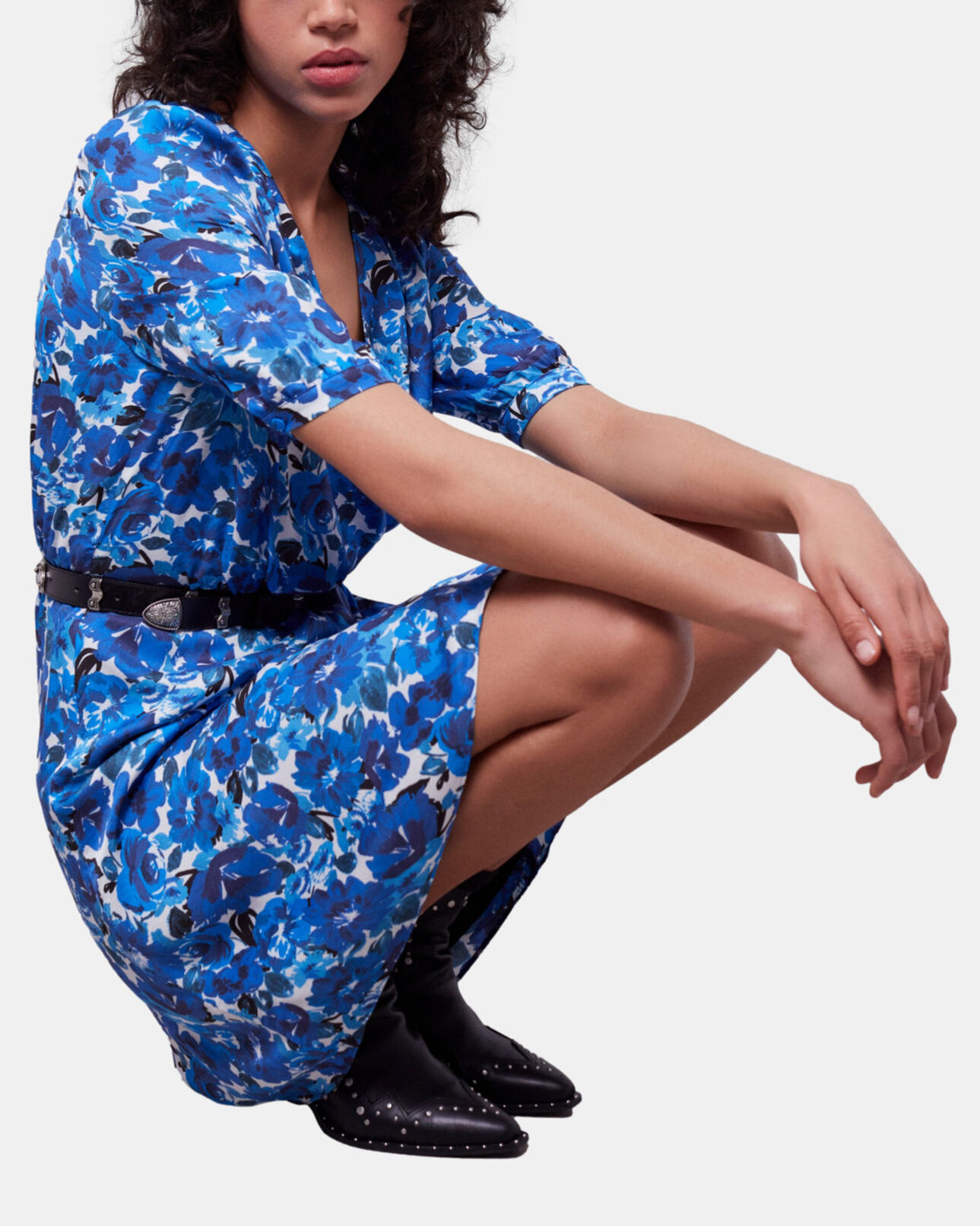 The Kooples F BLUE WHITE short printed wrap dress