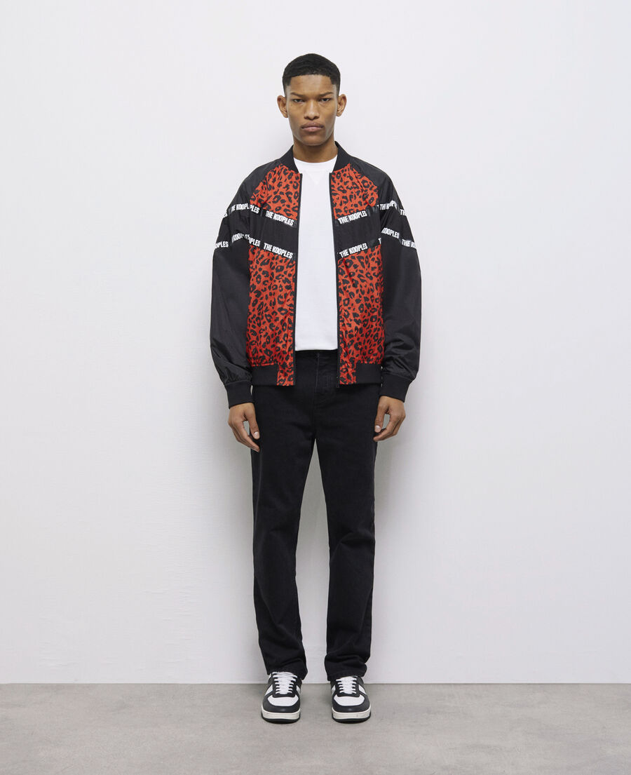 two-tone jacket with logo bands