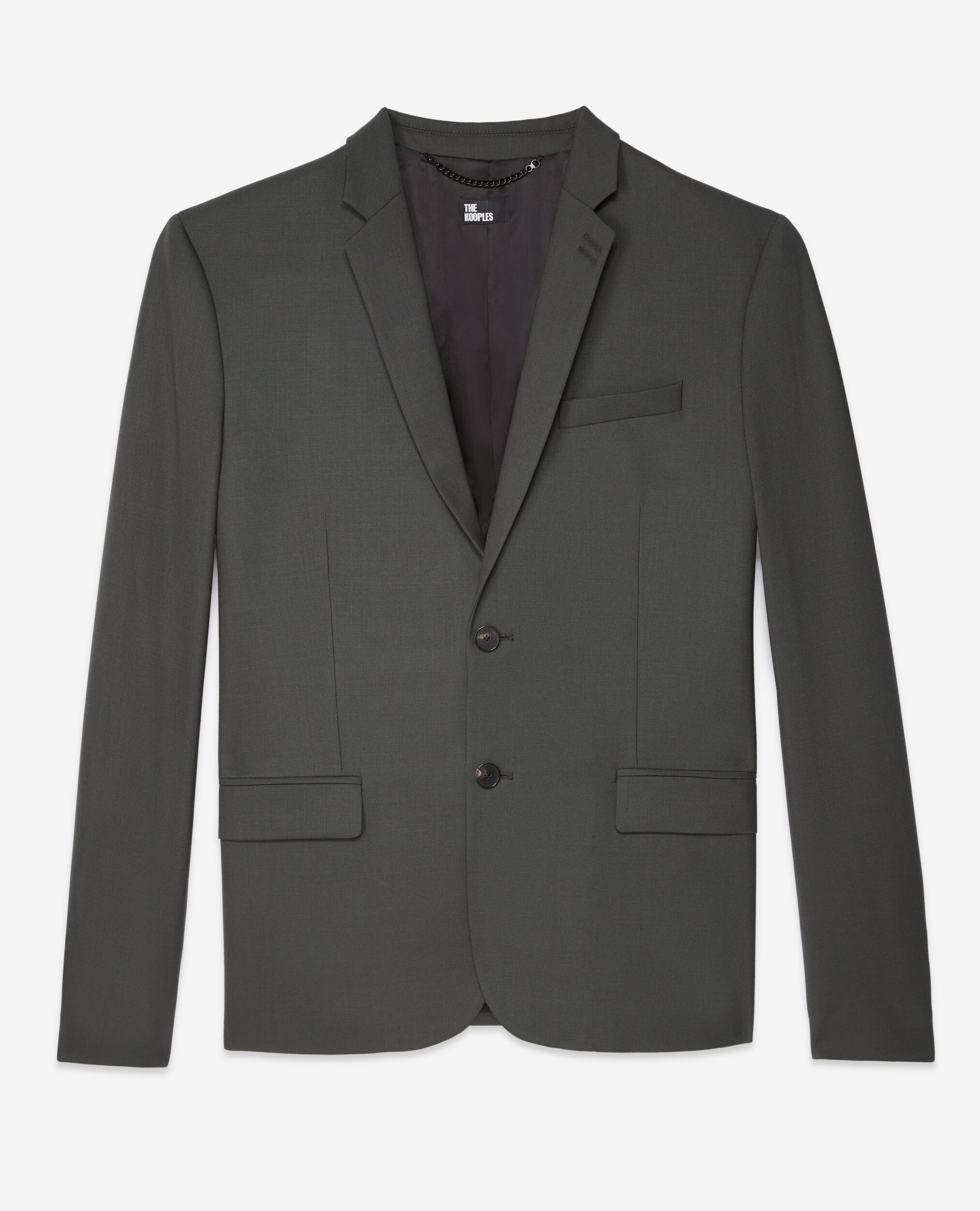 Khaki wool suit jacket, KAKI, hi-res image number null