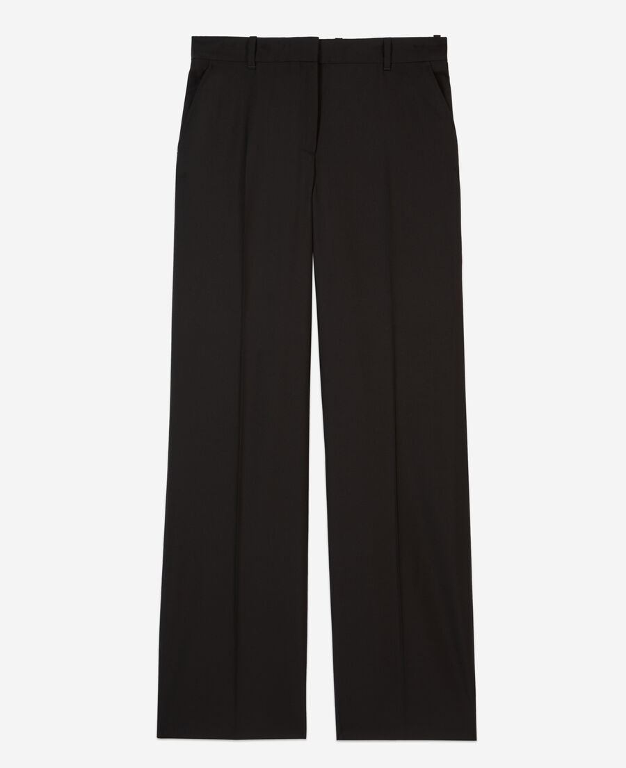 The Kooples FEMME BLACK pantalon tailleur en laine coupe droite noir 