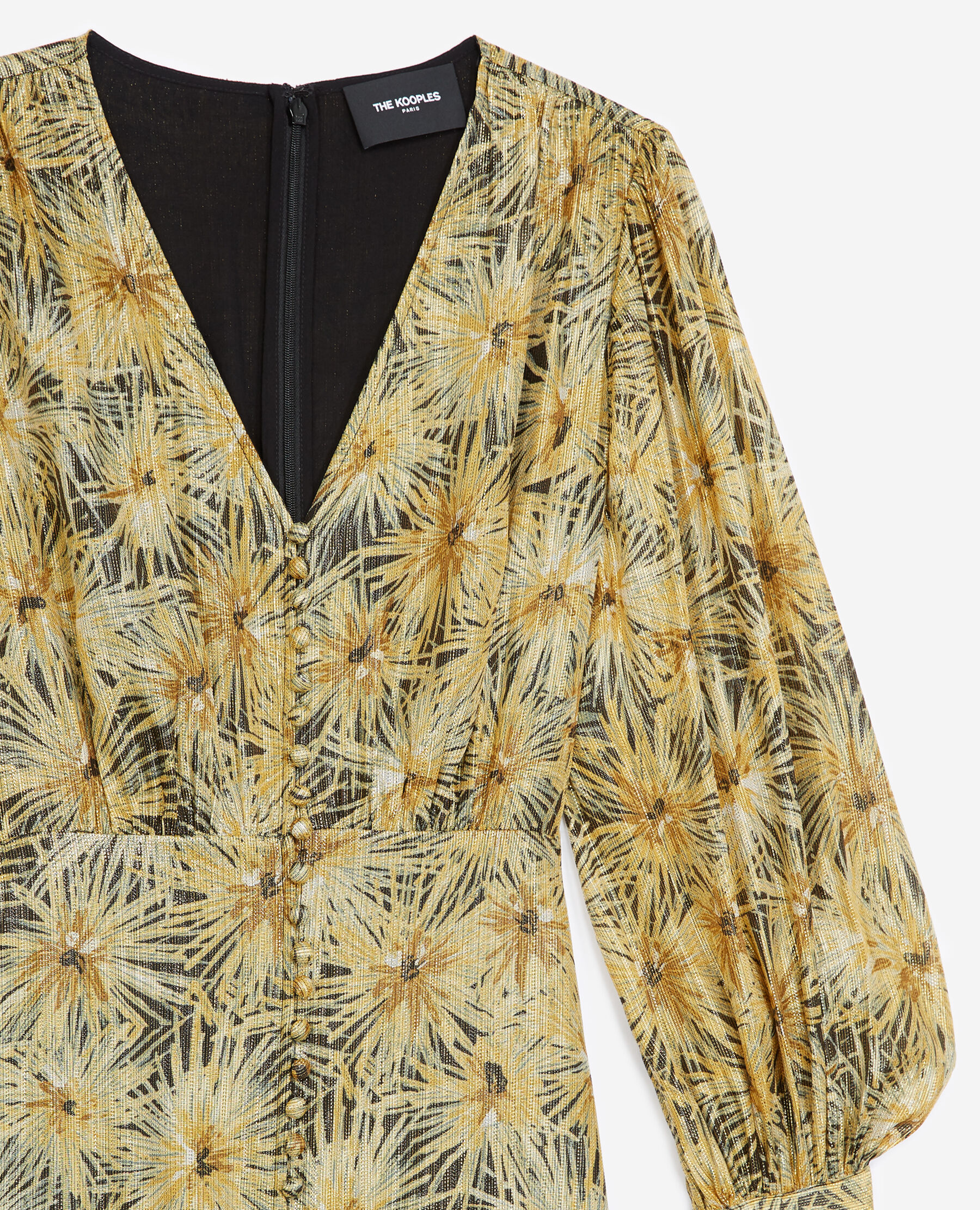 The kooples gold cheap leaf printed maxi