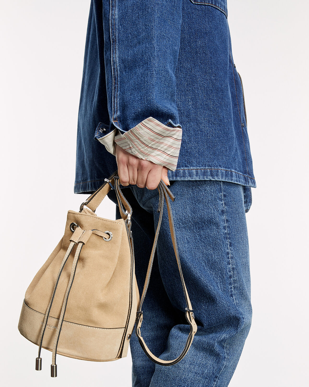 The Kooples DAMEN BEIGE tasche medium tina leder beige