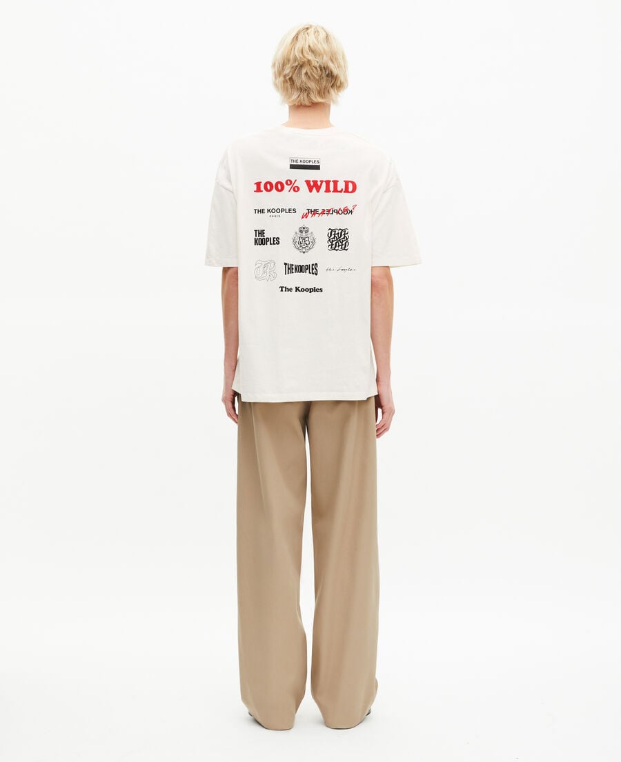 The Kooples H ECRU oversized t-shirt with ecru screen printing
