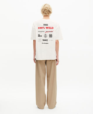 The Kooples H ECRU oversized t-shirt with ecru screen printing