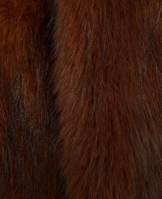 The Kooples FEMME SAFRAN col effet fourrure marron