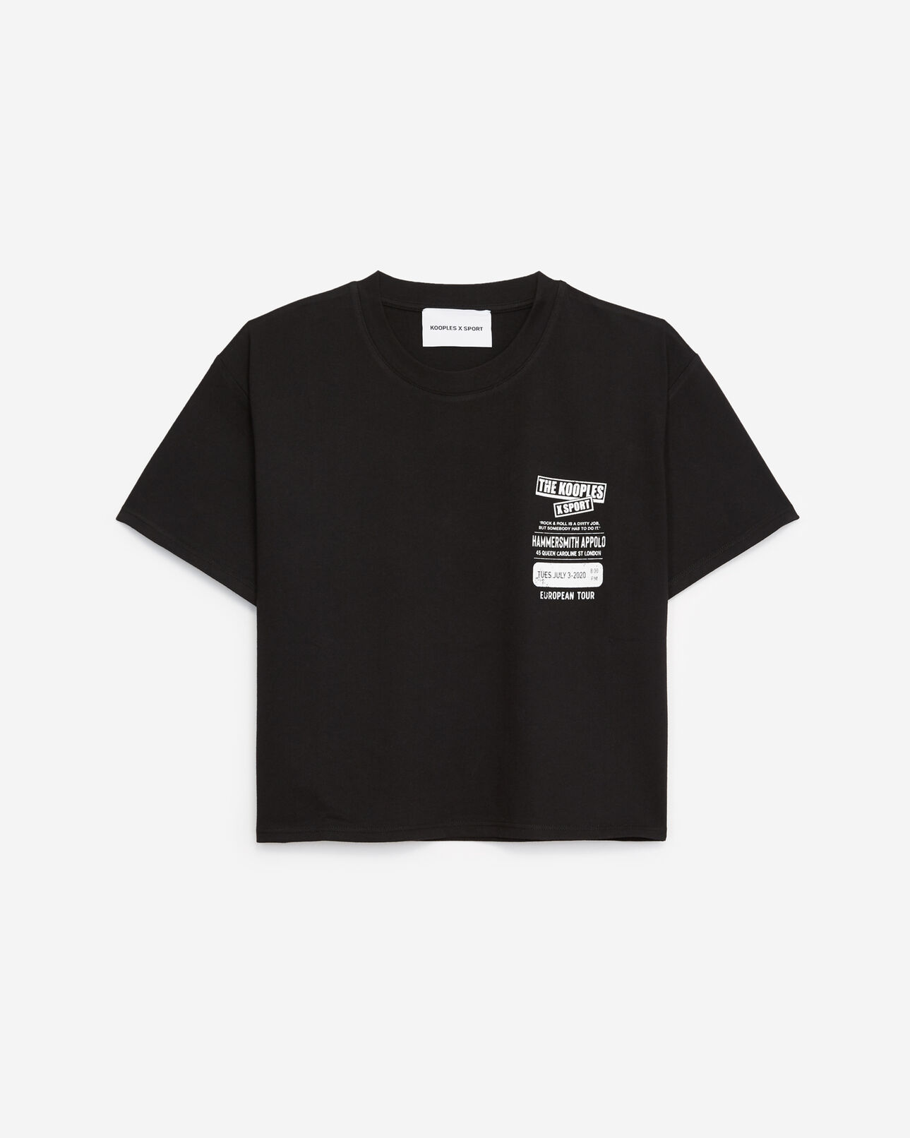 The Kooples WOMEN BLACK black cotton t-shirt with breast logo