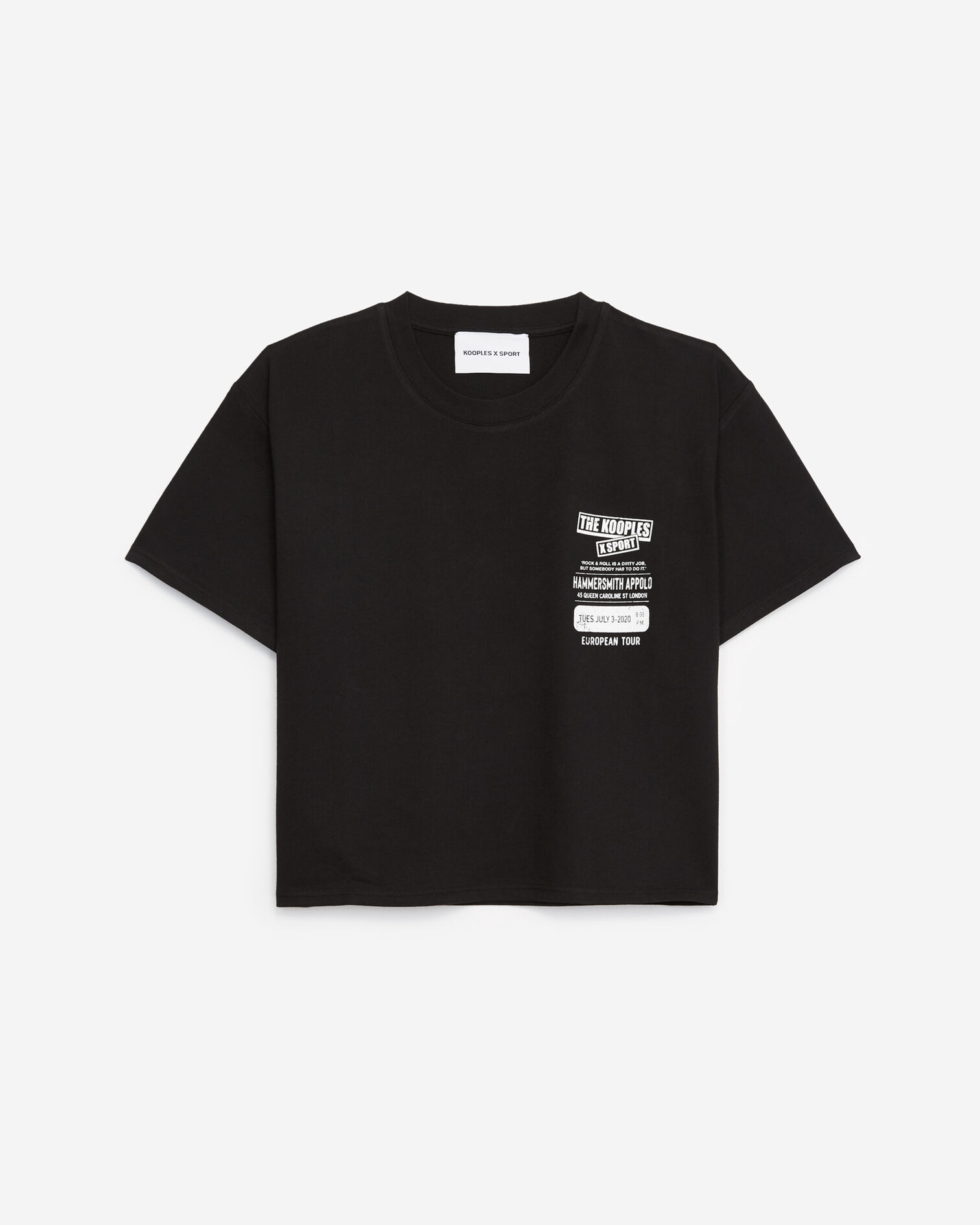 Black cotton T-shirt with breast logo, BLACK, hi-res image number null