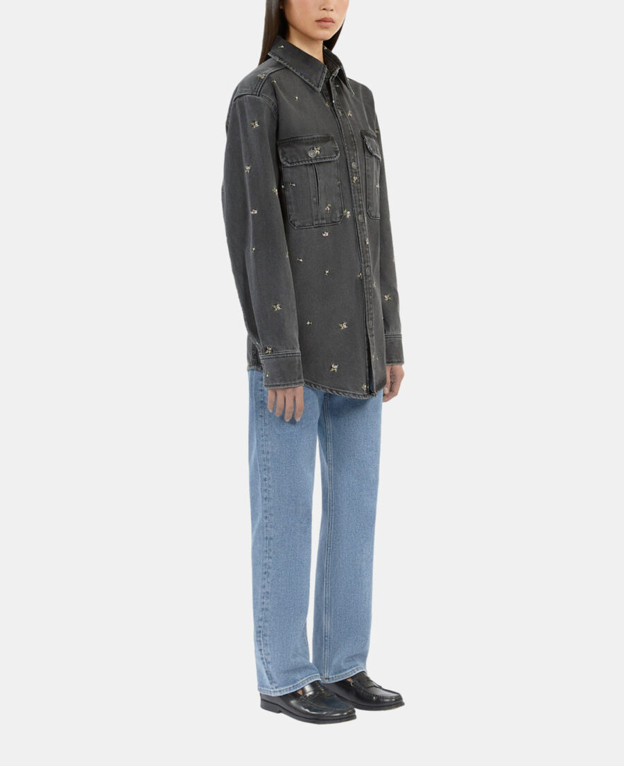 The Kooples FEMME GREY surchemise en denim gris