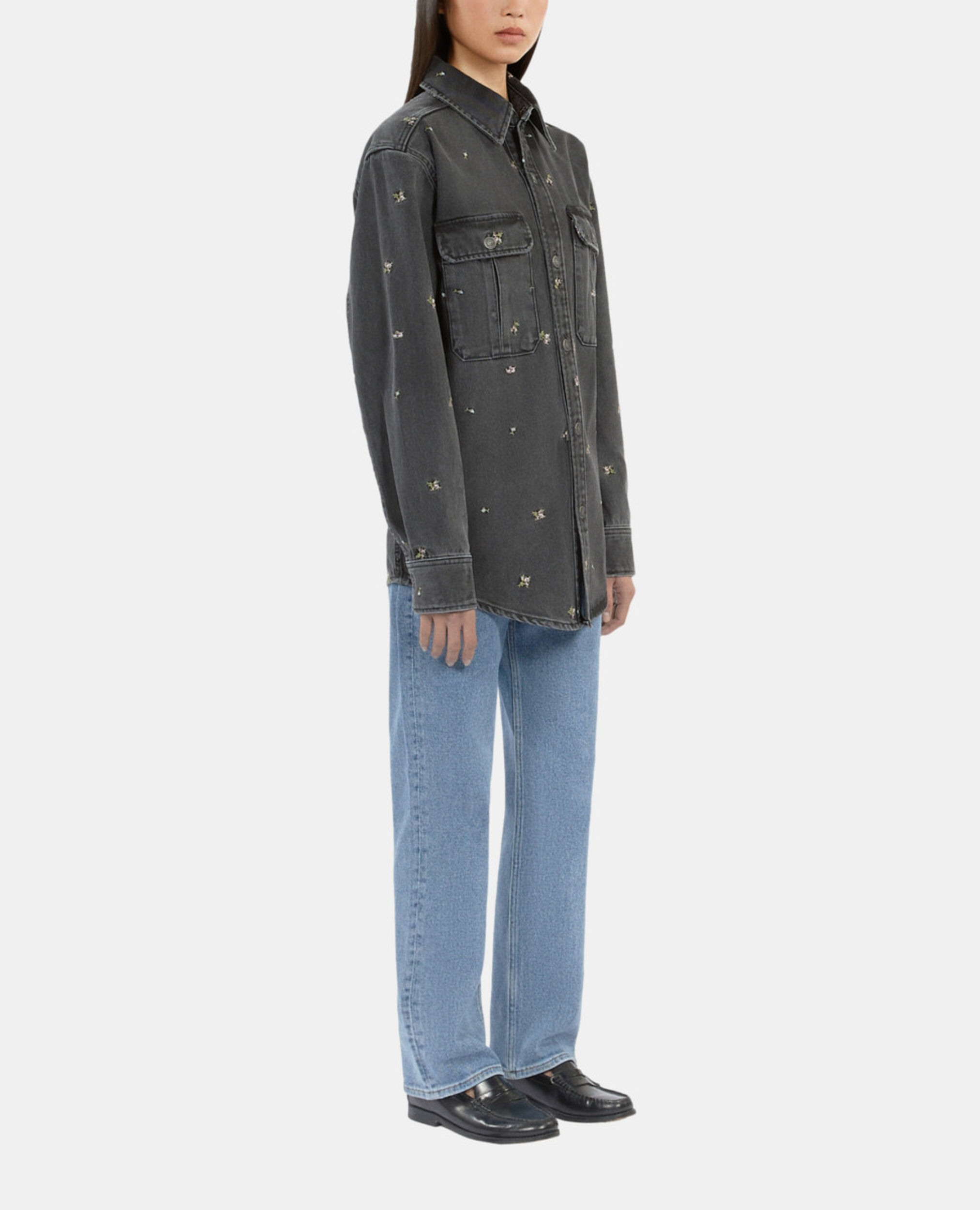 Surchemise en denim gris, GREY, hi-res image number null