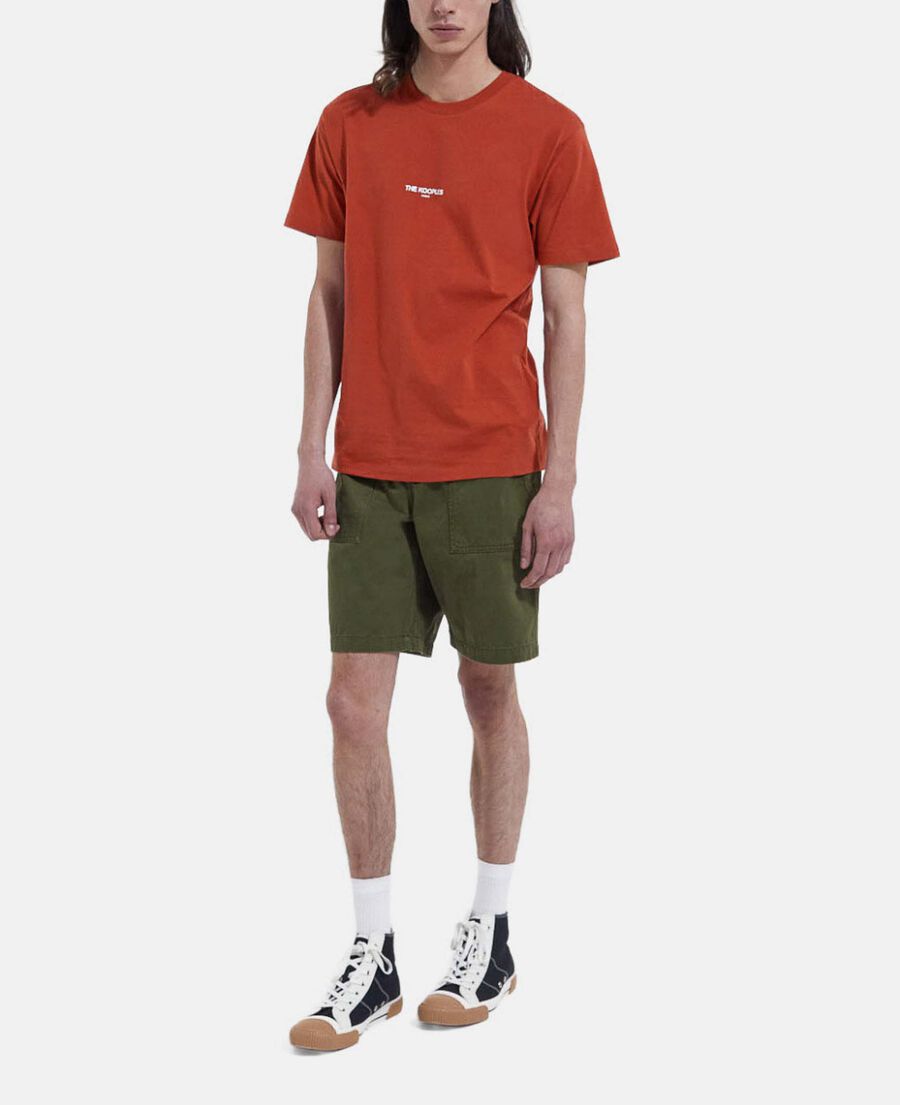 The Kooples H KAKI long khaki cotton shorts with four pockets