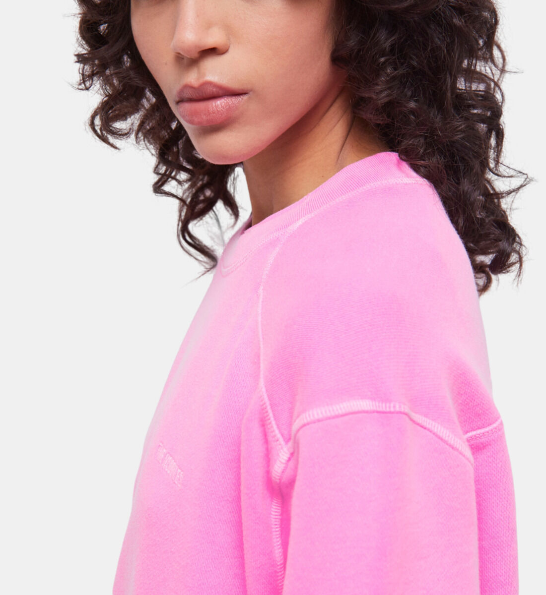 Fluorescent pink sweatshirt with logo