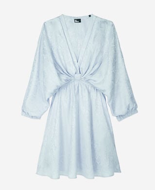 The Kooples F LAVENDER short blue python jacquard dress with draping