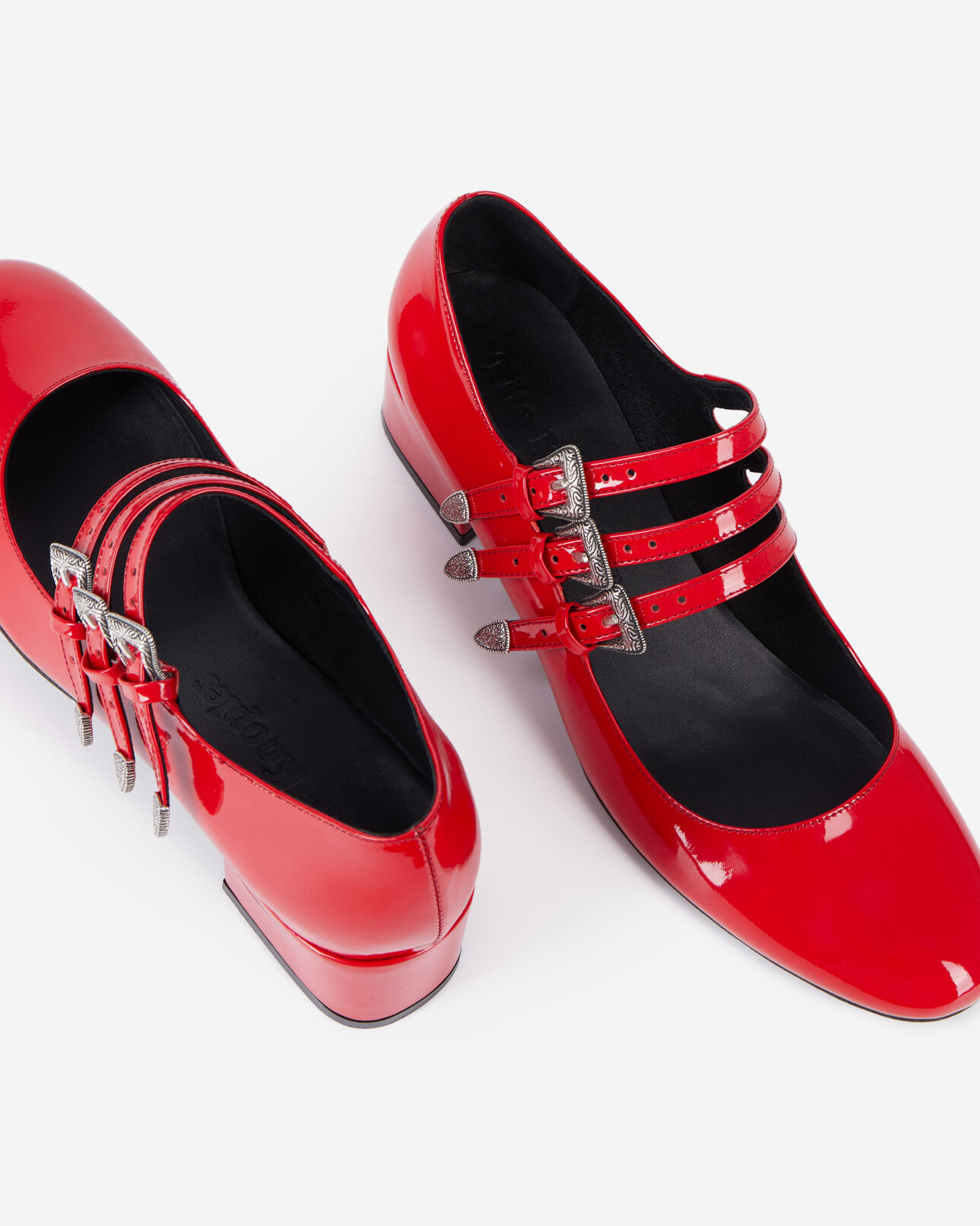 The Kooples FEMME RED babies en cuir rouge avec boucles western