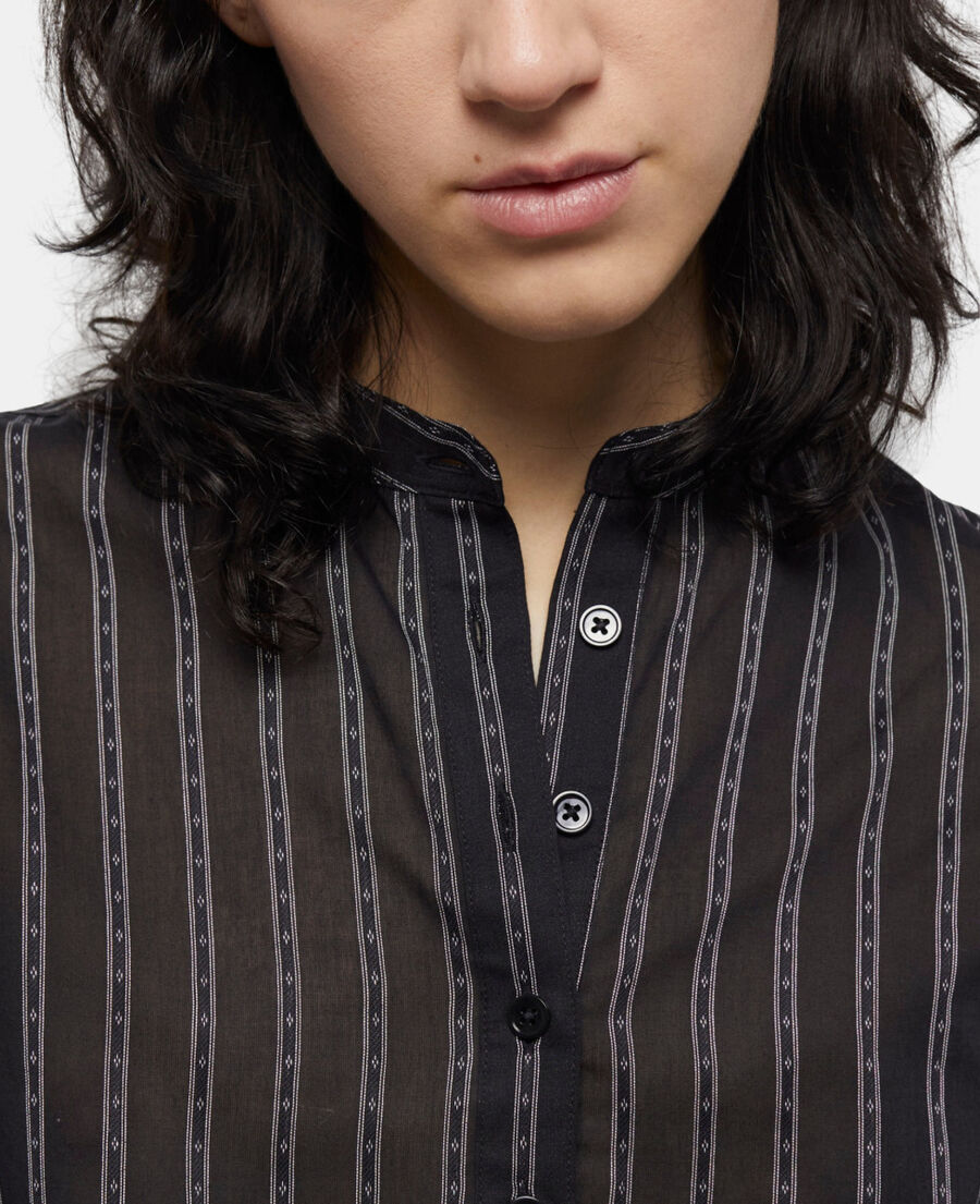 The Kooples F BLACK black striped shirt
