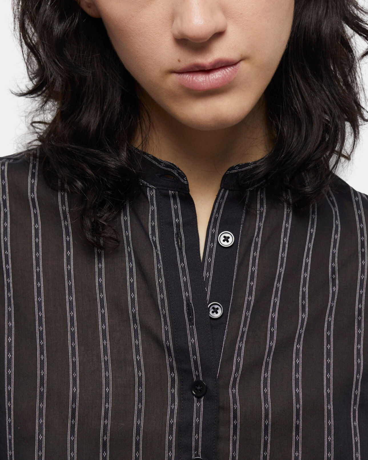 The Kooples WOMEN BLACK black striped shirt