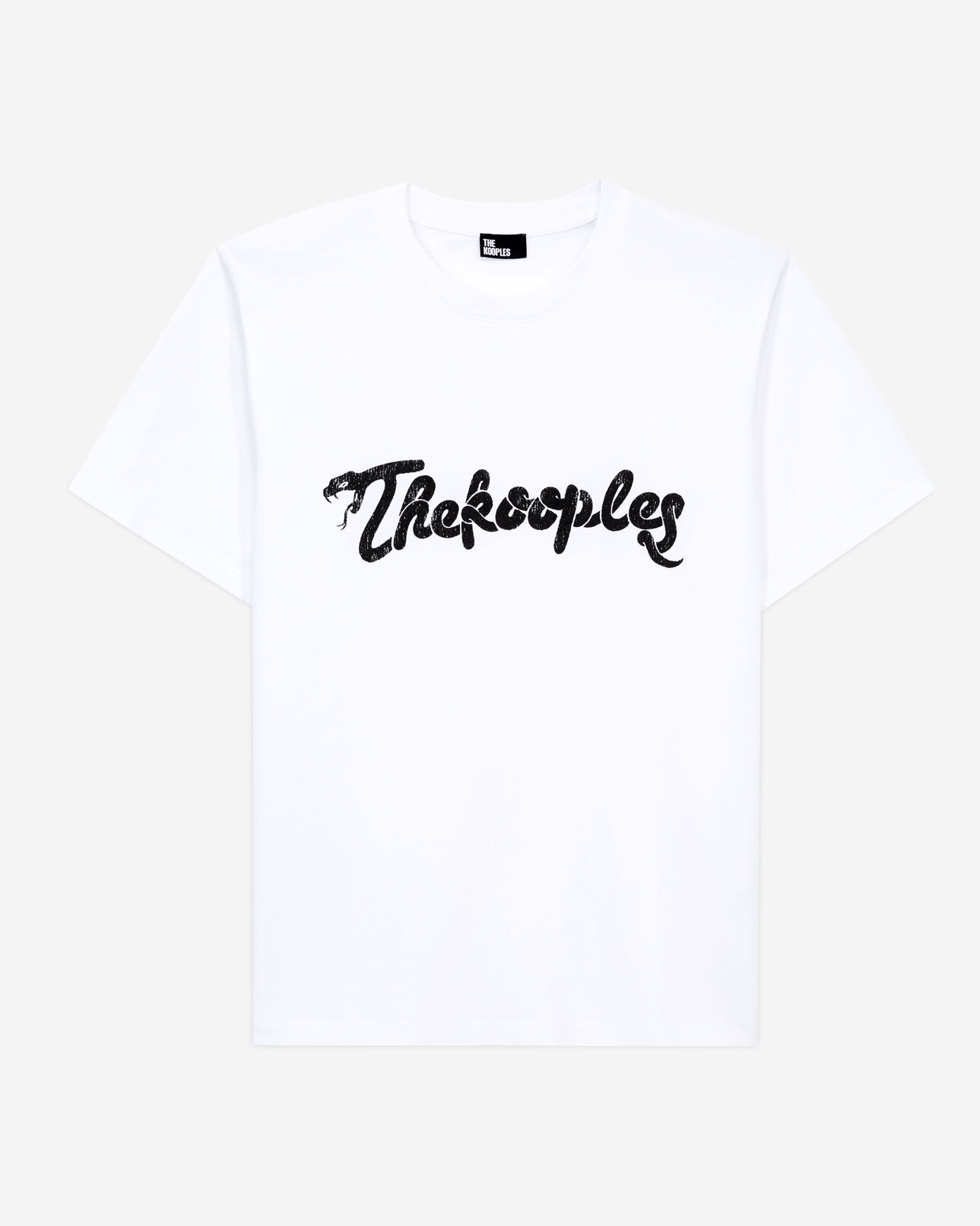 The Kooples MEN WHITE men's white t-shirt with snake logo print