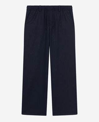 The Kooples HOMME NAVY pantalon large en laine marine