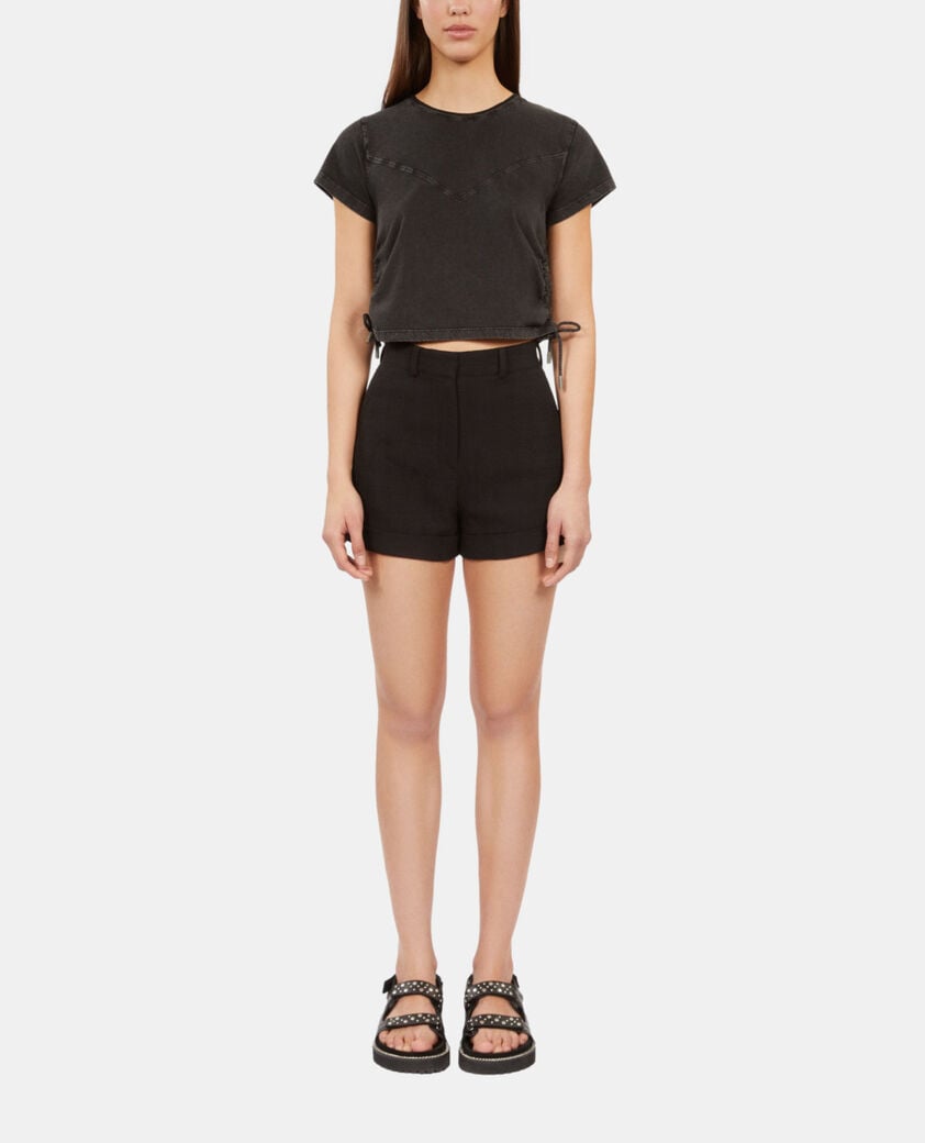 The Kooples MUJER BLACK pantalón corto de tweed negro