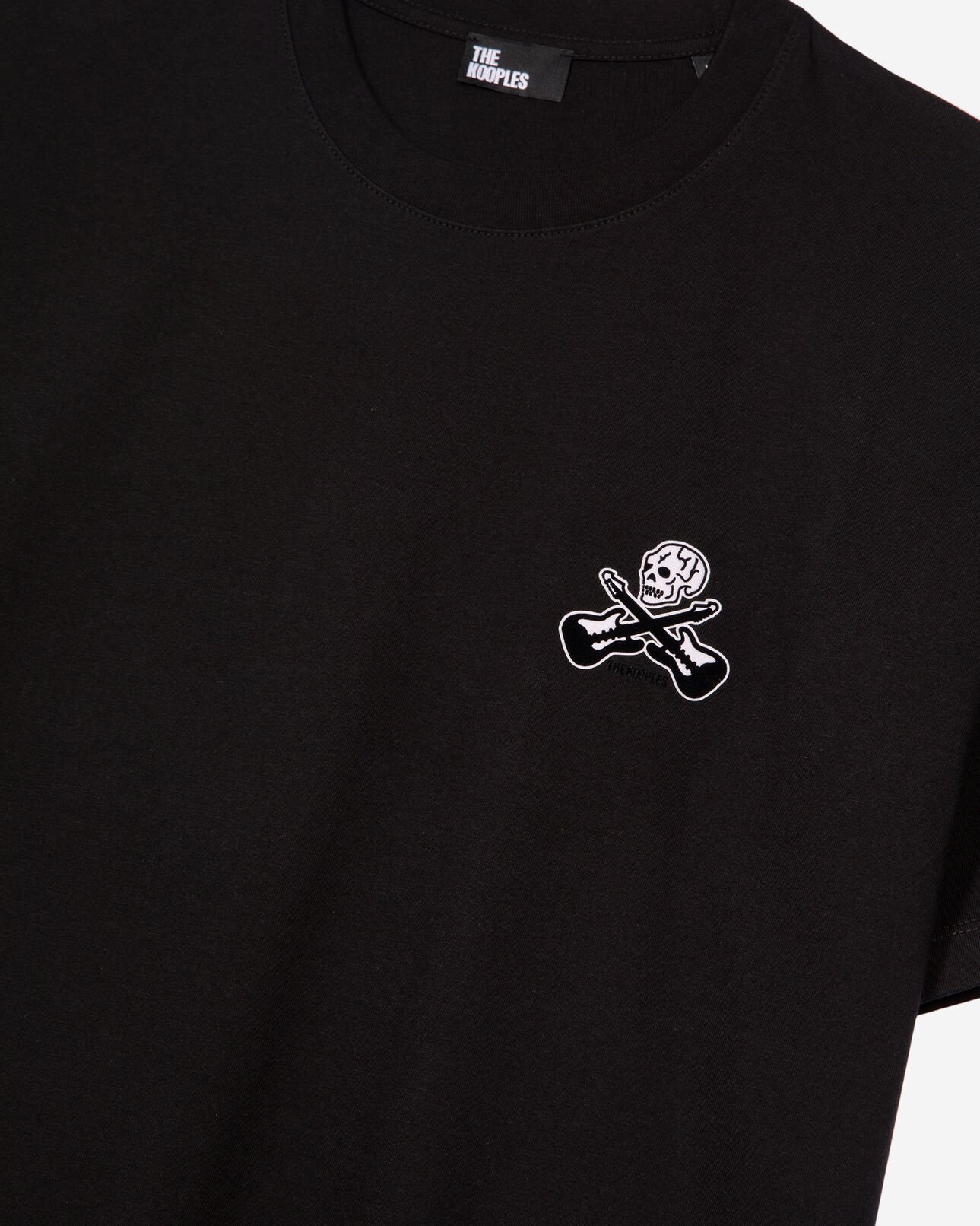 The Kooples HERREN BLACK t-shirt mit schwarzer beflockung