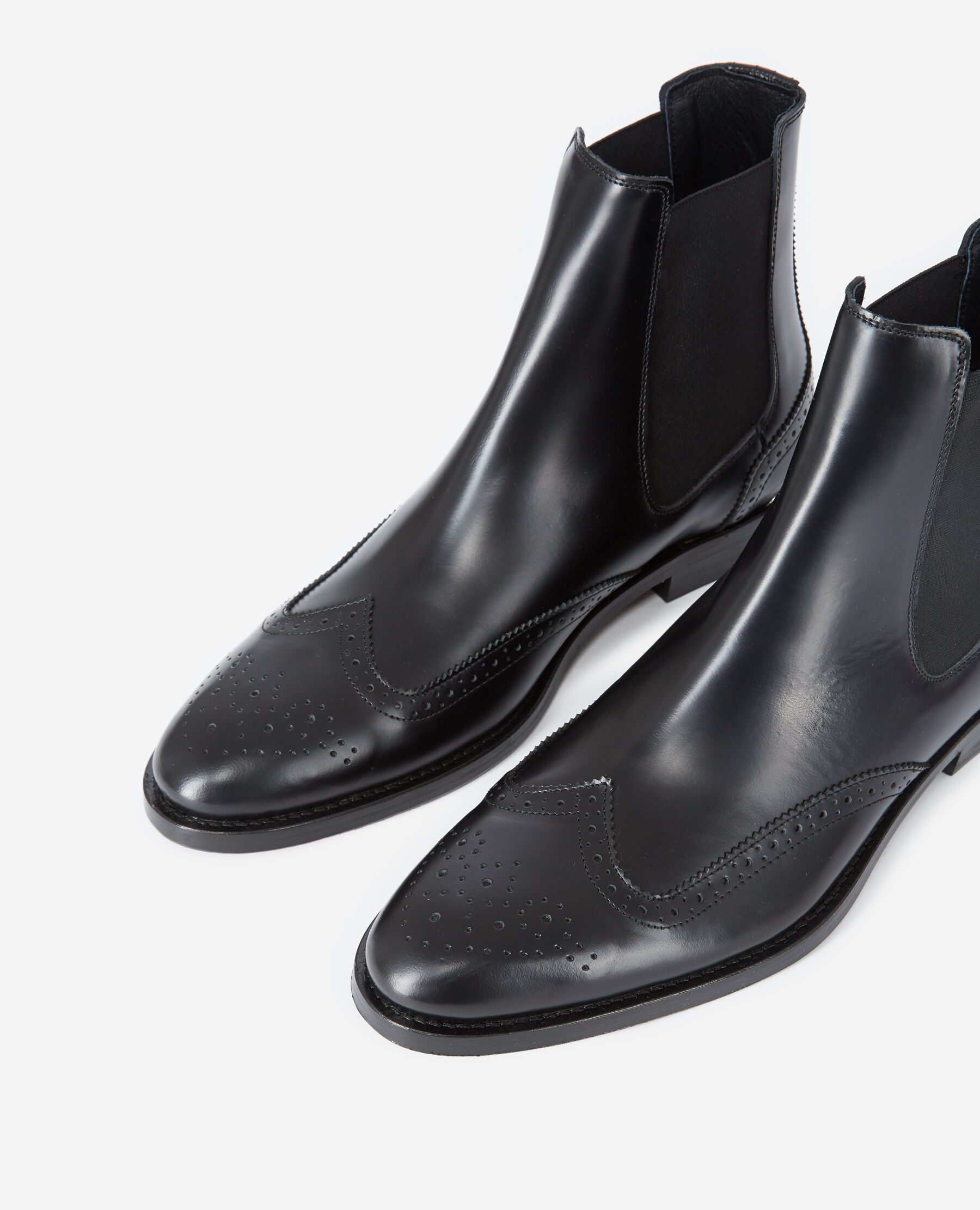 Ladies black brogue chelsea boots online