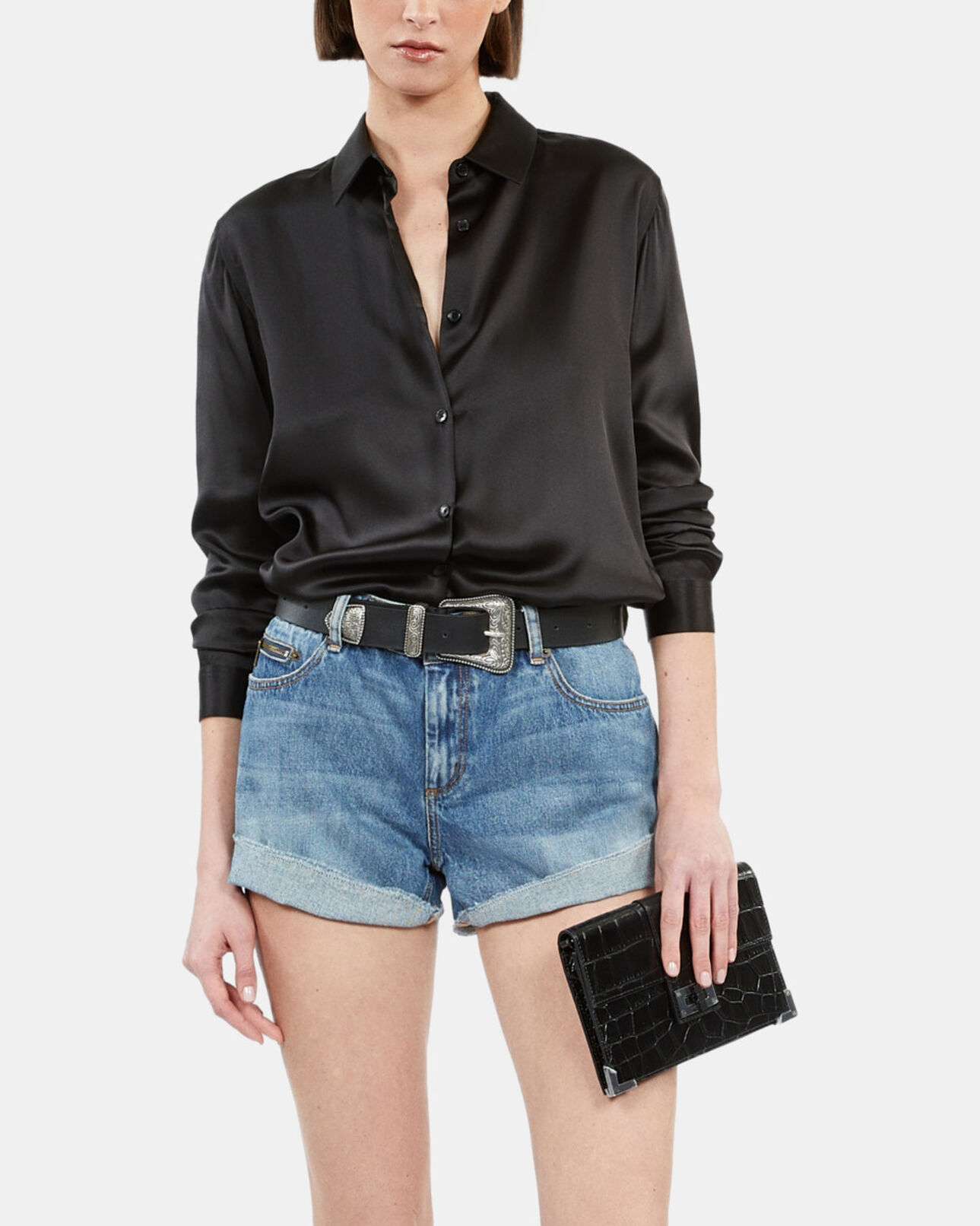 The Kooples DAMEN BLACK schwarzes hemd aus seide