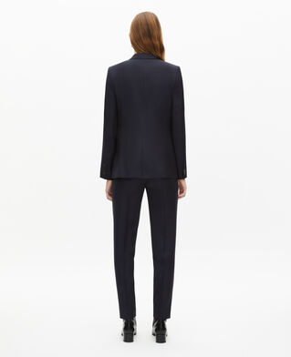 The Kooples FEMME NAVY veste tailleur en laine coupe cintrée bleu marine