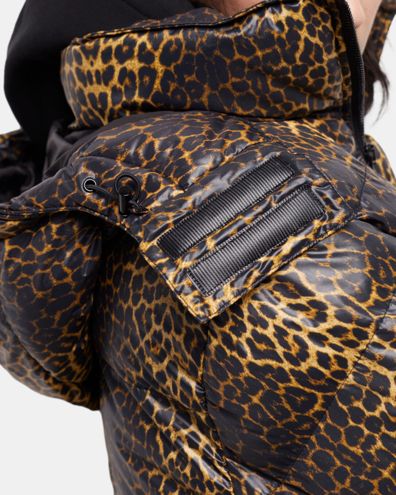 The Kooples WOMEN LEOPARD leopard print oversized down jacket with straps and logo