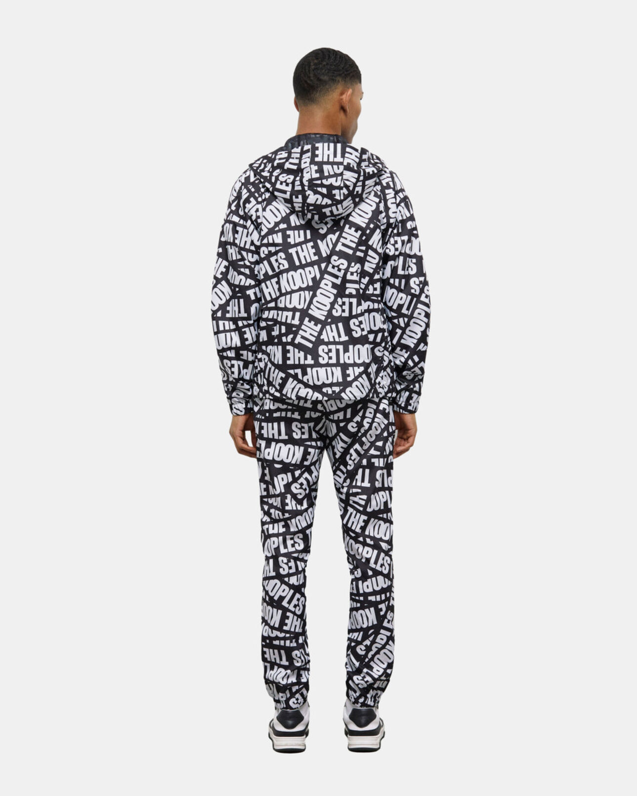 The Kooples MEN BLACK / WHITE windbreaker with tape logo