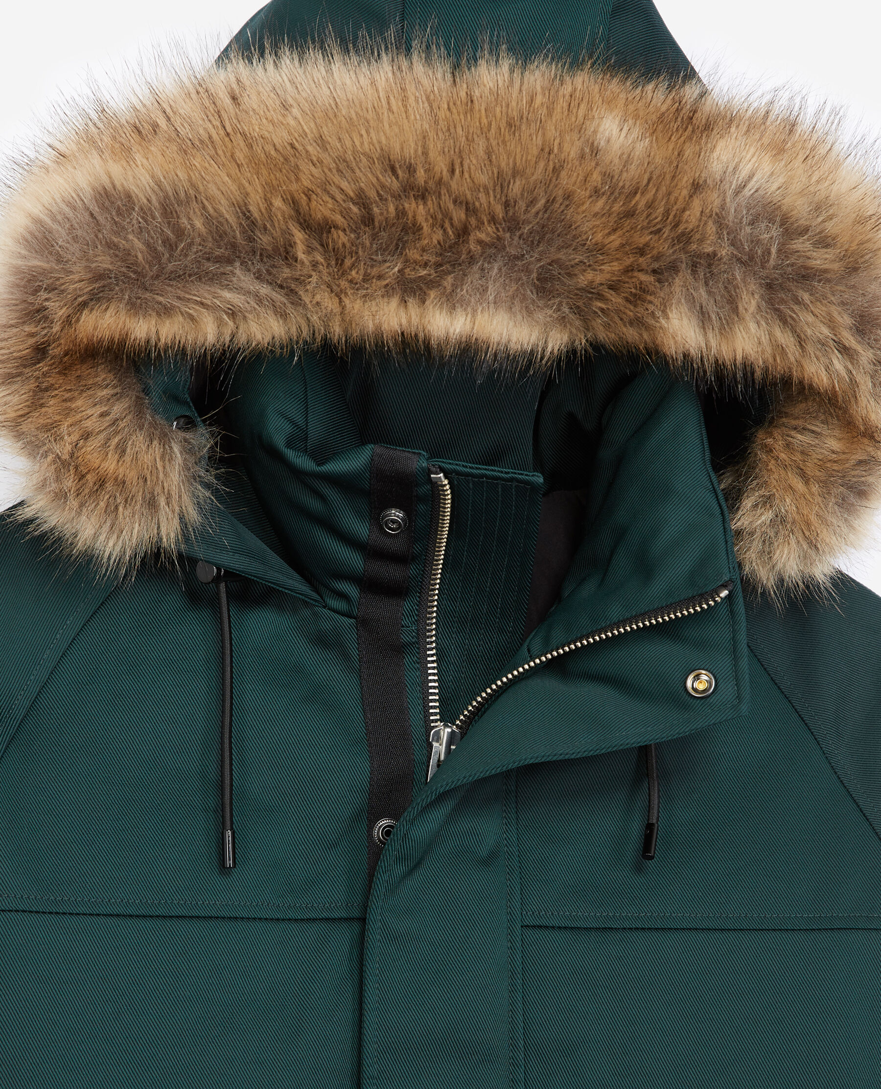 Doudoune coton vert bouteille a capuche