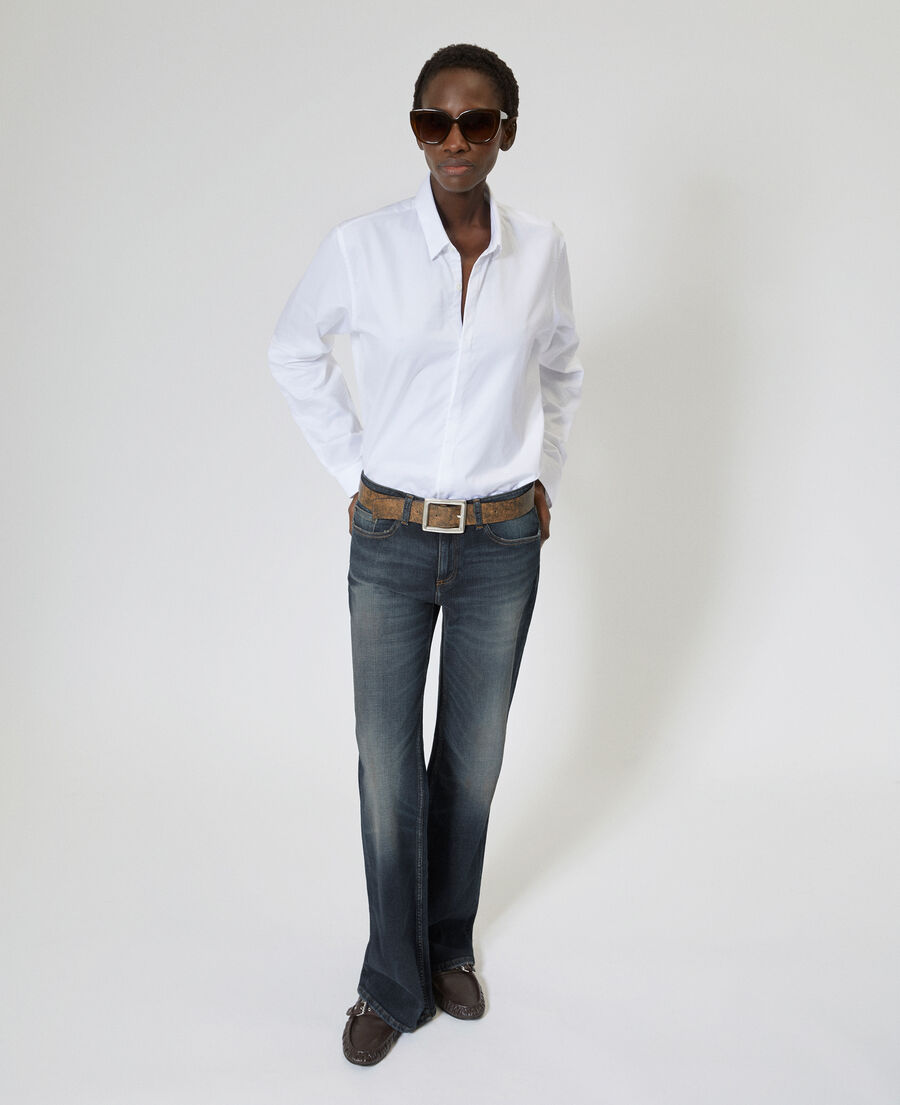 The Kooples F MEDIUM BLUE bootcut jeans with blue abrasions