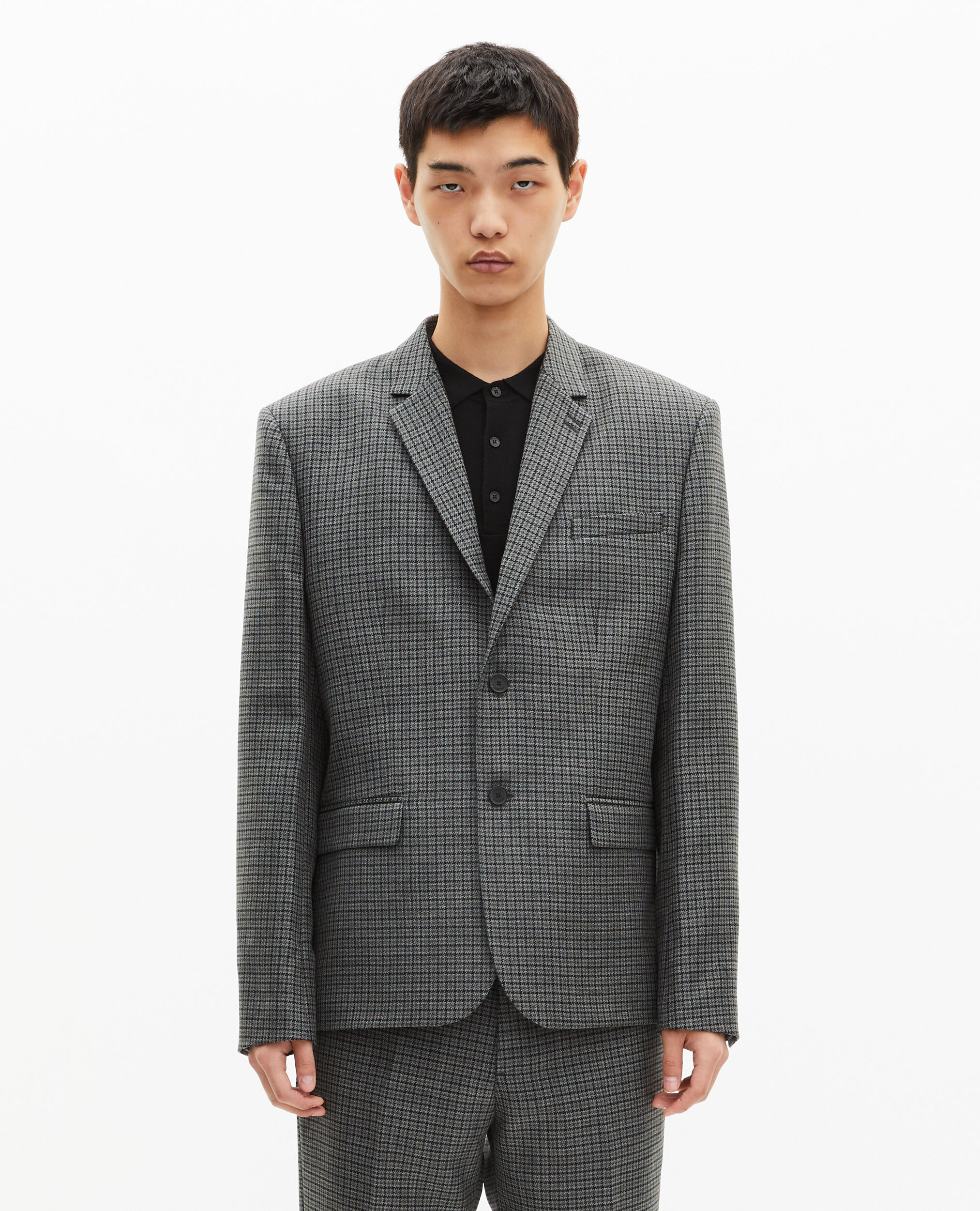 Veste de costume en pied de poule noir et gris, GREY, hi-res image number null