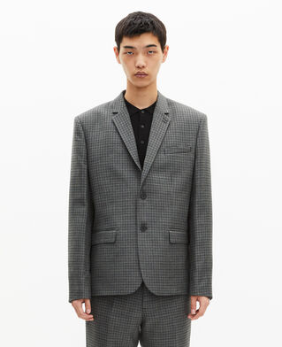 The Kooples HOMME GREY veste de costume en pied de poule noir et gris