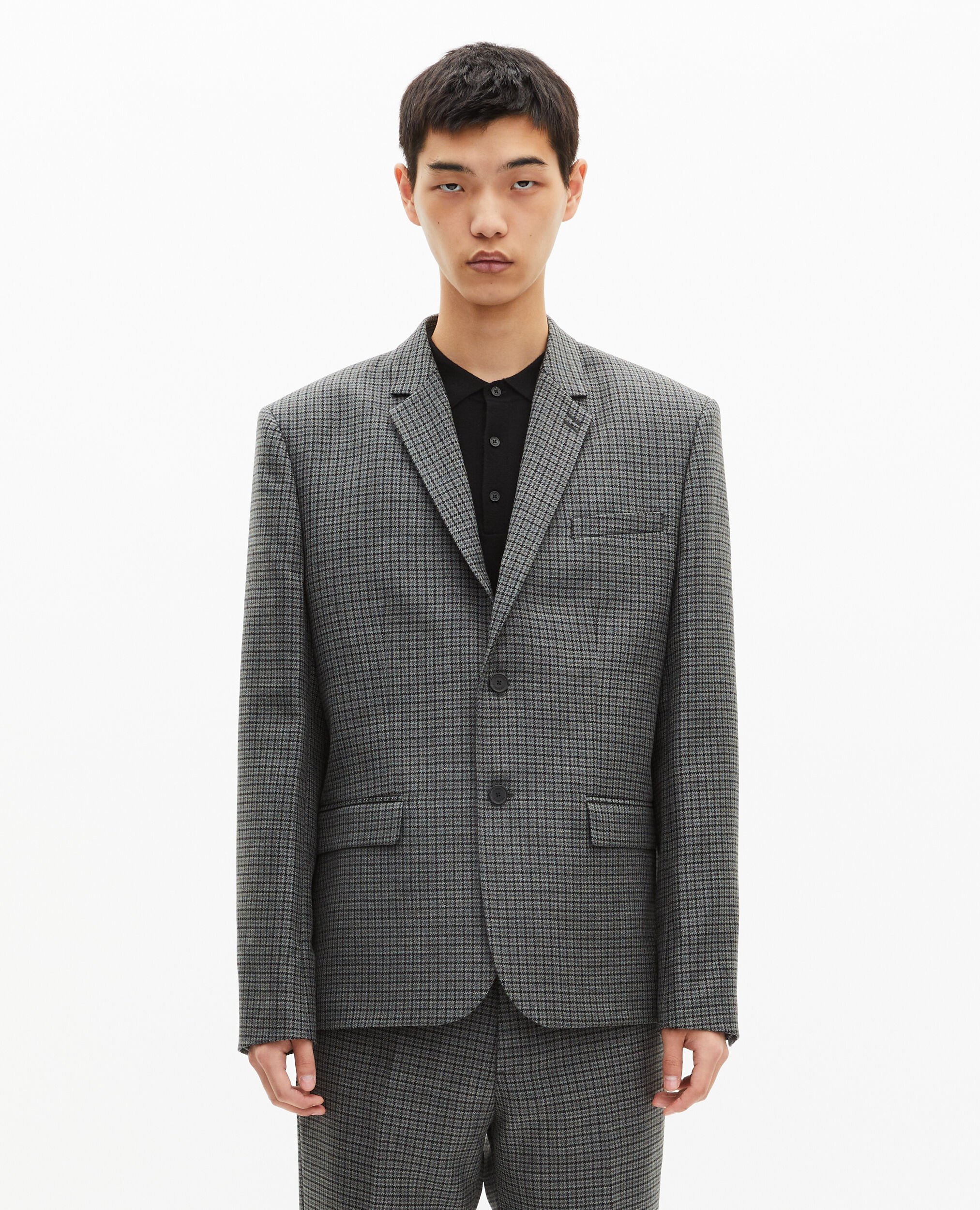 Veste de costume en pied de poule noir et gris, GREY, hi-res image number null
