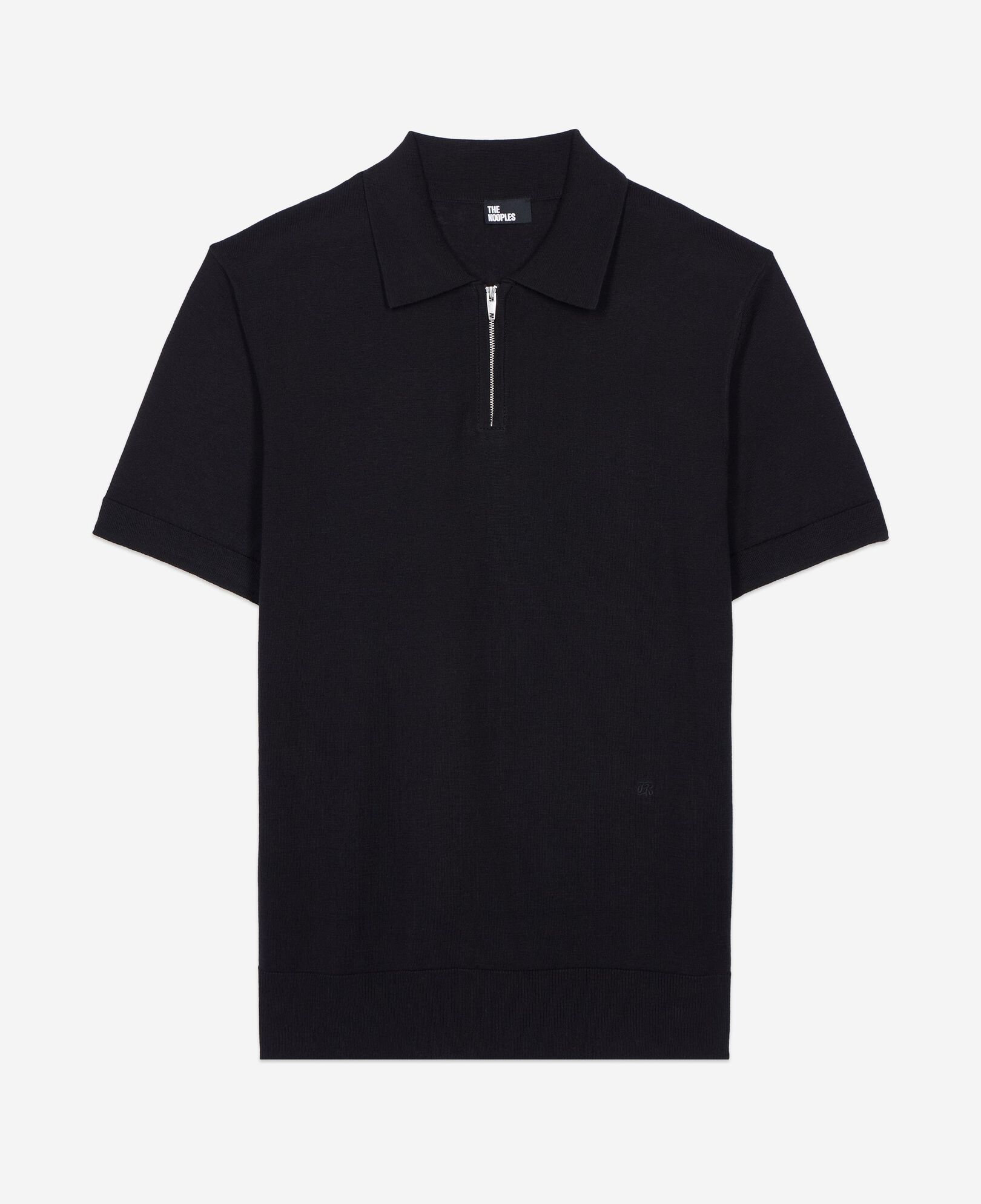 The Kooples MEN BLACK black knit polo