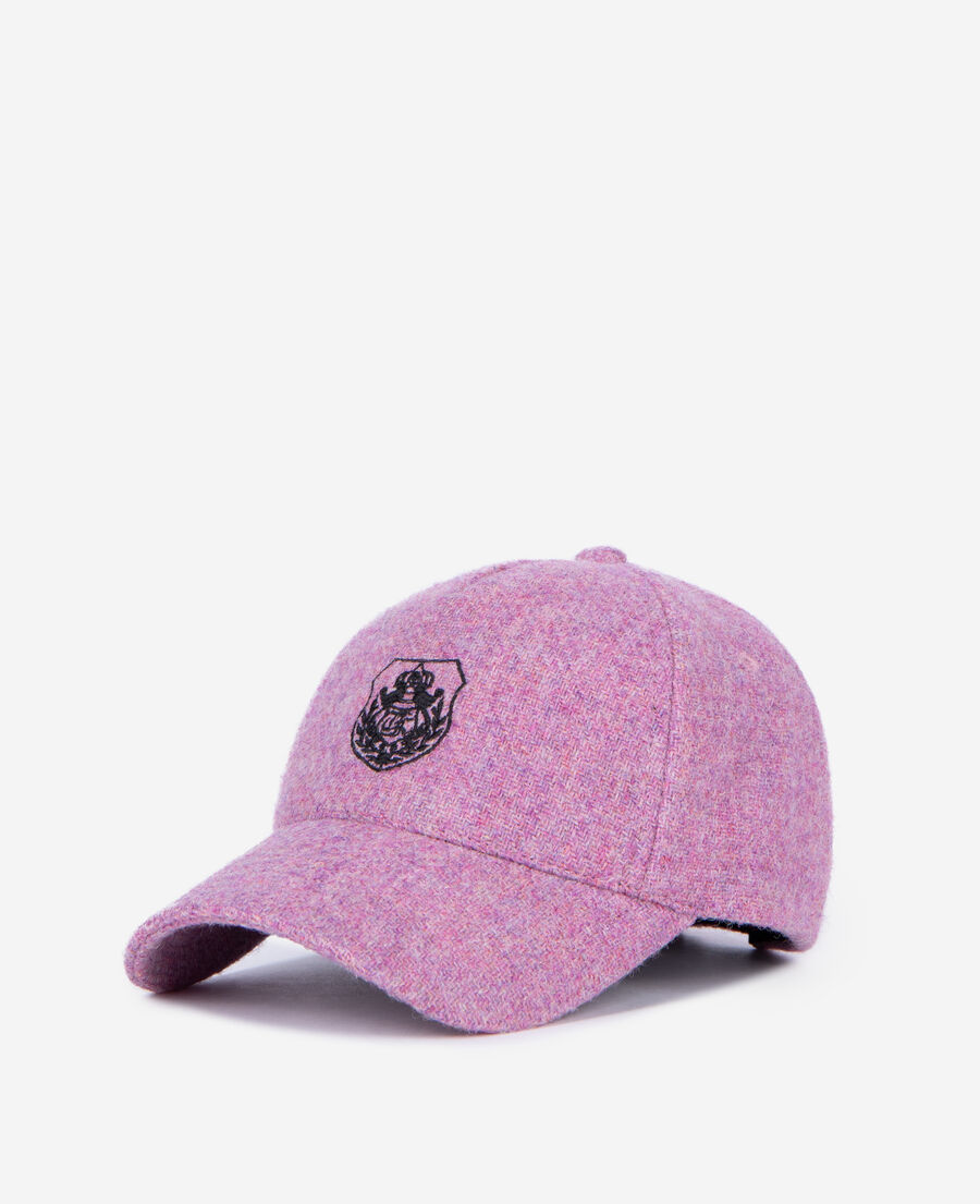 The Kooples MIXED PINK pink wool cap the kooples x harris tweed