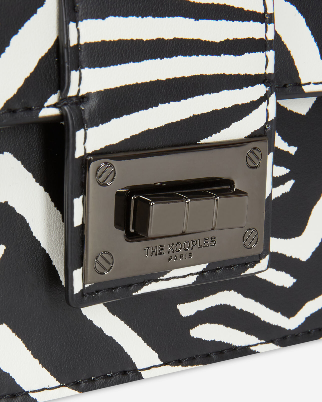 The Kooples FEMME BLACK / WHITE pochette emily small zèbre
