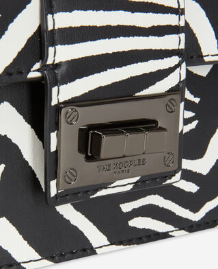 The Kooples F BLACK / WHITE small emily zebra-print clutch bag