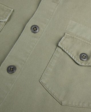 The Kooples H OLIVE khaki denim shirt