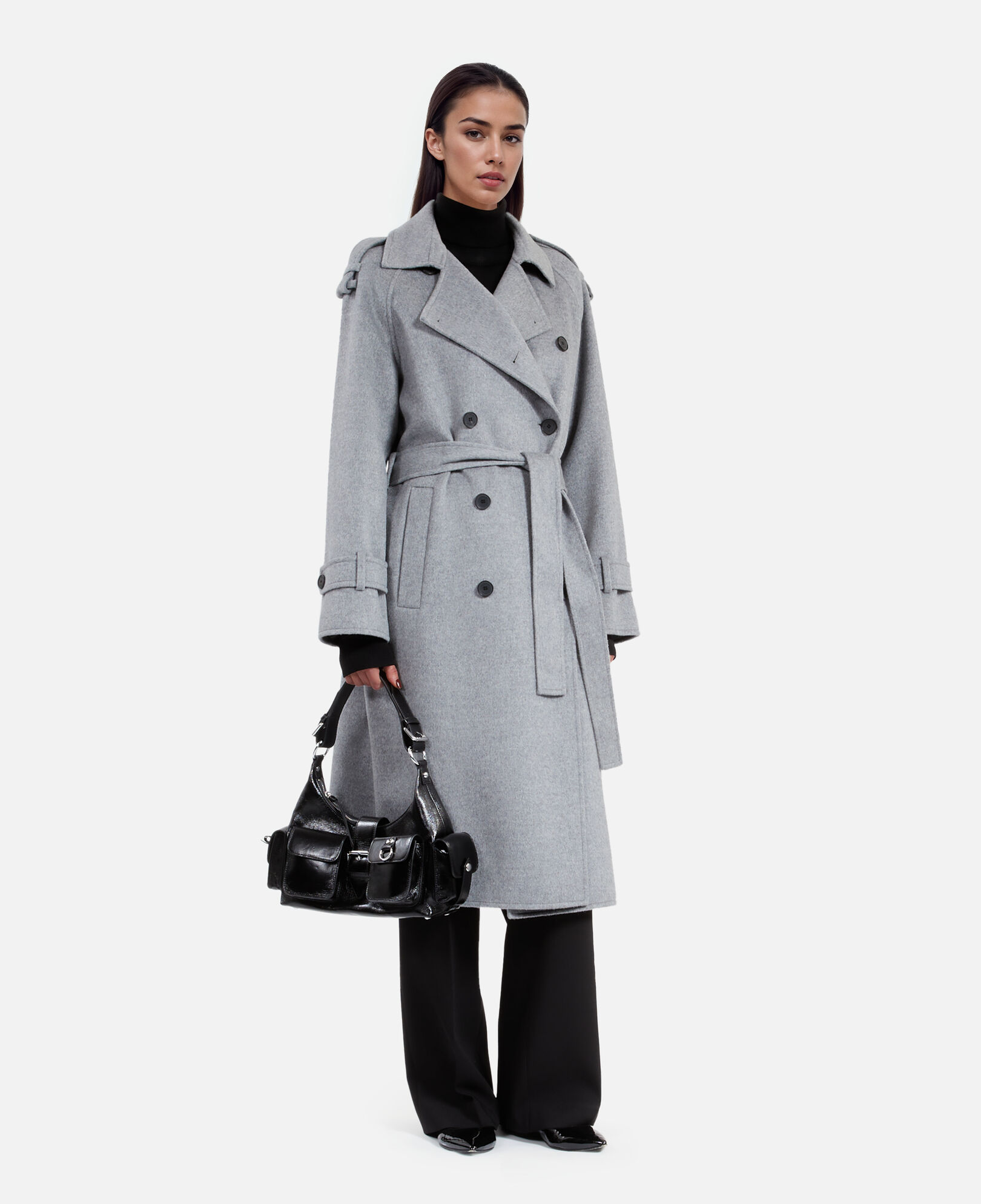 The Kooples FEMME GREY manteau style trench gris