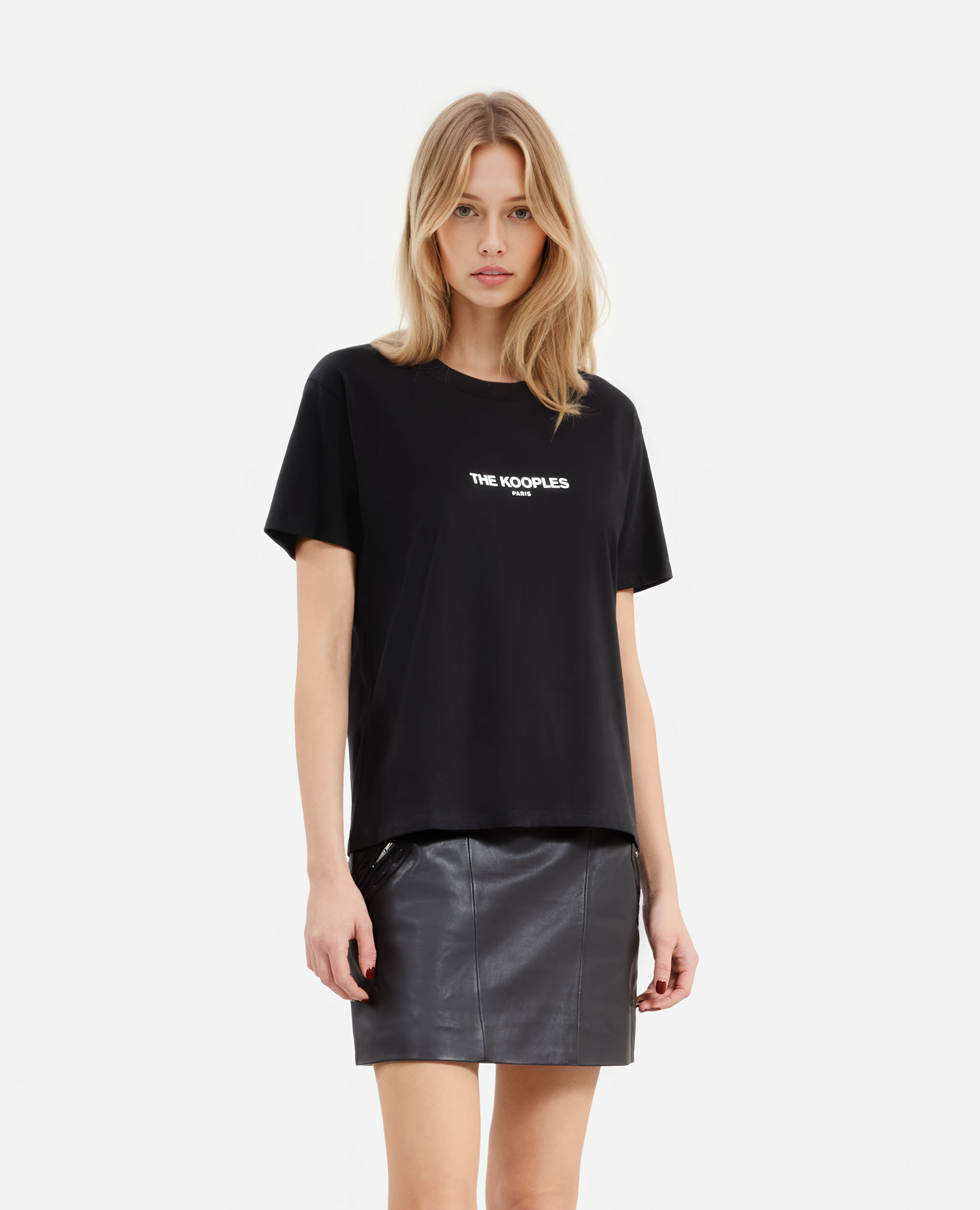 Black logo T-shirt, BLACK, hi-res image number null