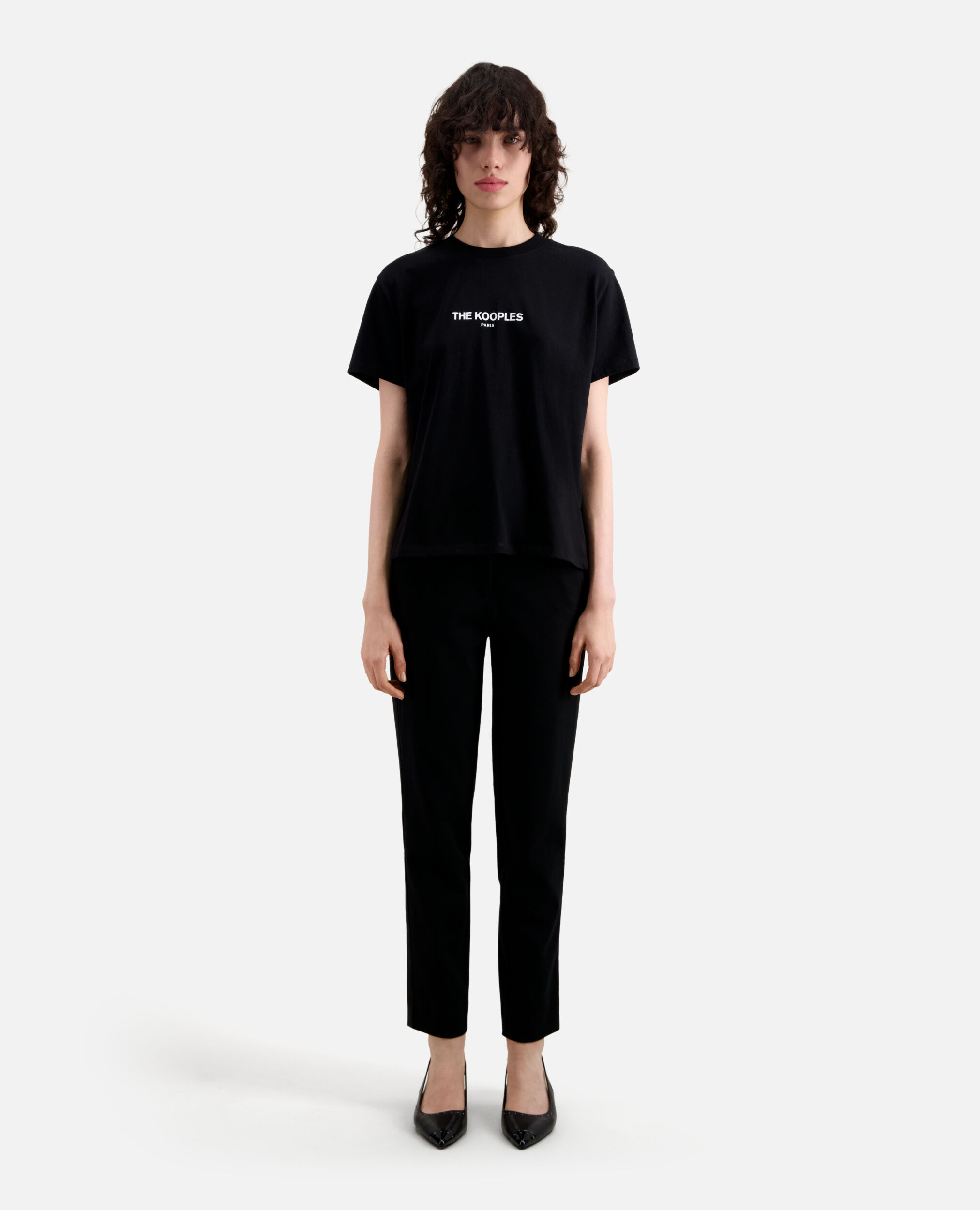 Camiseta mujer logotipo negra, BLACK, hi-res image number null